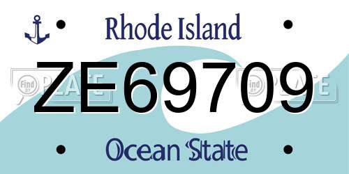 ZE69709 Rhode Island License Plate