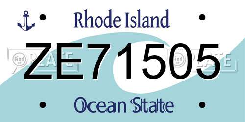 ZE71505 Rhode Island License Plate