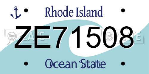 ZE71508 Rhode Island License Plate