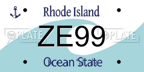 ZE99 Rhode Island License Plate