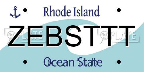 ZEBSTTT Rhode Island License Plate