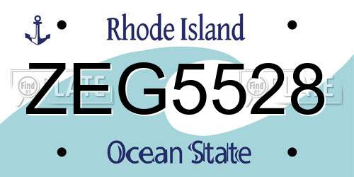 ZEG5528 Rhode Island License Plate