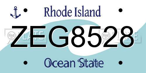 ZEG8528 Rhode Island License Plate