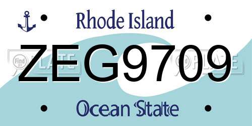 ZEG9709 Rhode Island License Plate