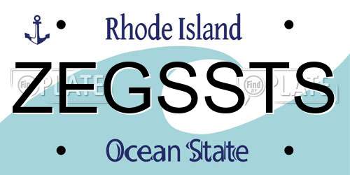 ZEGSSTS Rhode Island License Plate