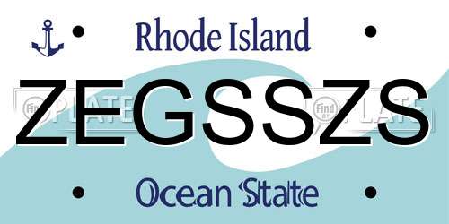 ZEGSSZS Rhode Island License Plate