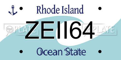 ZEII64 Rhode Island License Plate