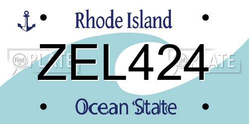 ZEL424 Rhode Island License Plate