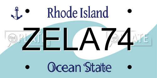 ZELA74 Rhode Island License Plate