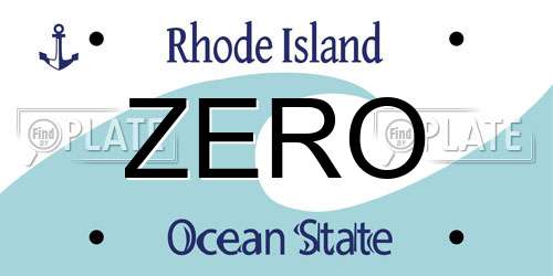 ZERO Rhode Island License Plate