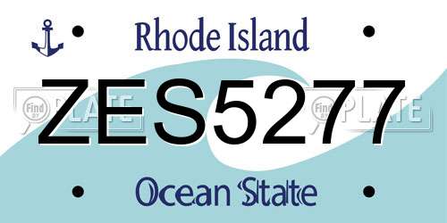 ZES5277 Rhode Island License Plate