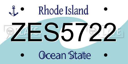 ZES5722 Rhode Island License Plate
