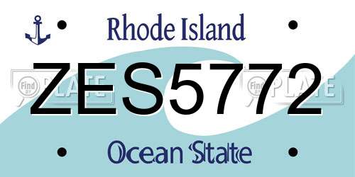 ZES5772 Rhode Island License Plate