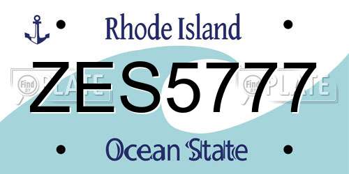 ZES5777 Rhode Island License Plate