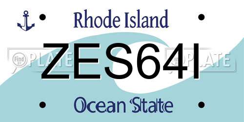 ZES64I Rhode Island License Plate