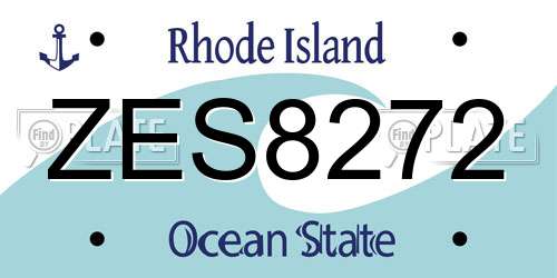 ZES8272 Rhode Island License Plate