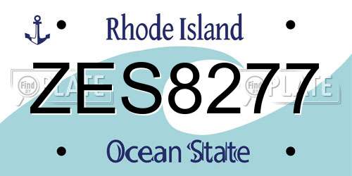 ZES8277 Rhode Island License Plate