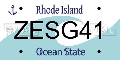 ZESG41 Rhode Island License Plate