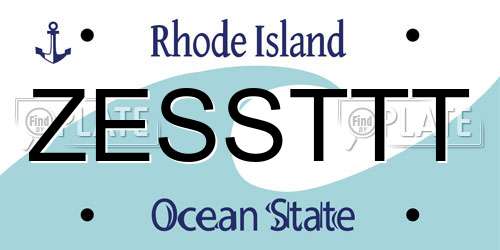 ZESSTTT Rhode Island License Plate