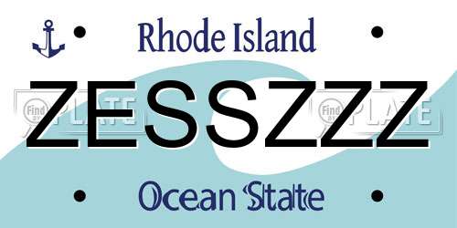ZESSZZZ Rhode Island License Plate