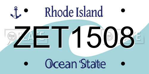 ZET1508 Rhode Island License Plate