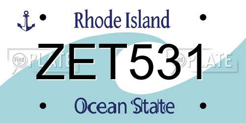 ZET531 Rhode Island License Plate