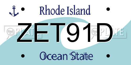 ZET91D Rhode Island License Plate