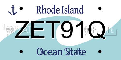 ZET91Q Rhode Island License Plate