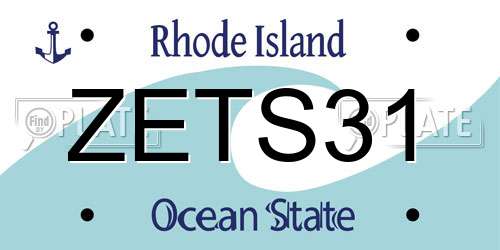ZETS31 Rhode Island License Plate