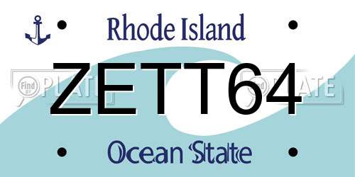 ZETT64 Rhode Island License Plate