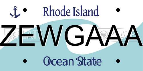 ZEWGAAA Rhode Island License Plate