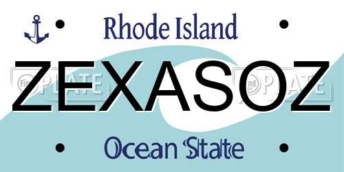ZEXASOZ Rhode Island License Plate