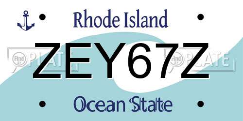 ZEY67Z Rhode Island License Plate