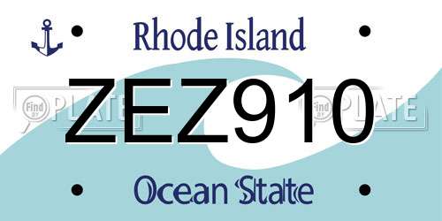 ZEZ910 Rhode Island License Plate
