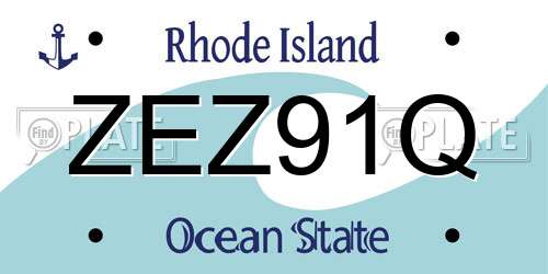 ZEZ91Q Rhode Island License Plate
