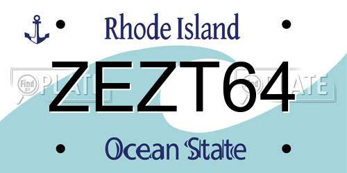 ZEZT64 Rhode Island License Plate