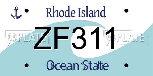 ZF311 Rhode Island License Plate
