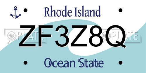 ZF3Z8Q Rhode Island License Plate