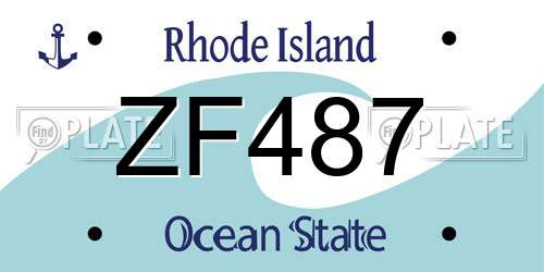 ZF487 Rhode Island License Plate