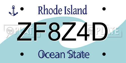 ZF8Z4D Rhode Island License Plate