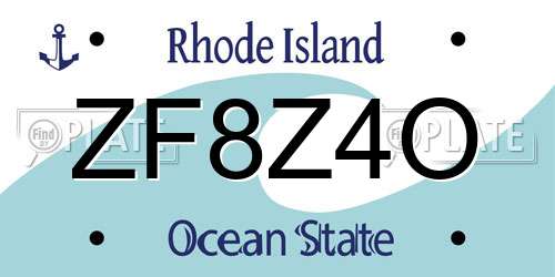 ZF8Z4O Rhode Island License Plate
