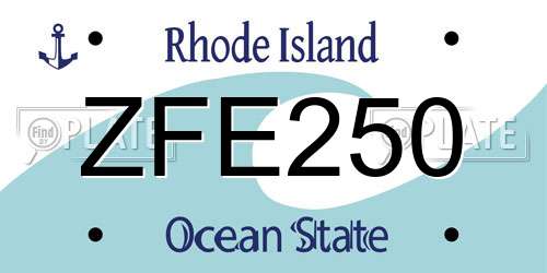 ZFE250 Rhode Island License Plate