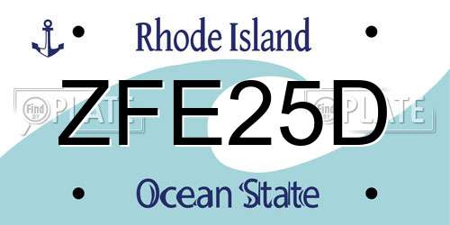 ZFE25D Rhode Island License Plate