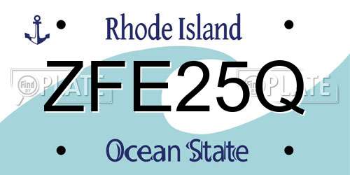 ZFE25Q Rhode Island License Plate