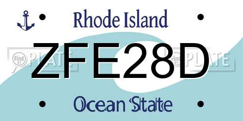 ZFE28D Rhode Island License Plate