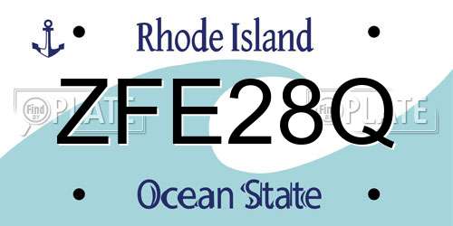 ZFE28Q Rhode Island License Plate