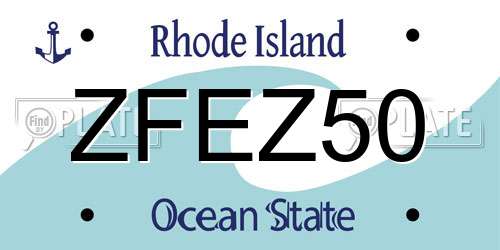 ZFEZ50 Rhode Island License Plate