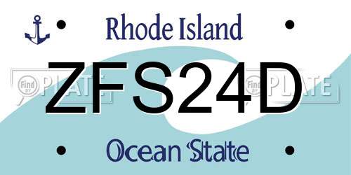 ZFS24D Rhode Island License Plate