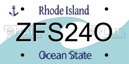 ZFS24O Rhode Island License Plate