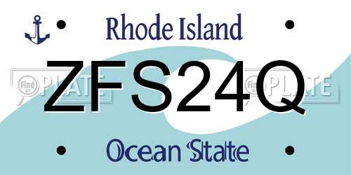 ZFS24Q Rhode Island License Plate